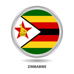 Fototapeta premium Zımbabwe round flag design is used as badge, button, icon, wall painting