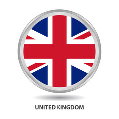 United Kingdom round flag design is used as badge, button, icon, wall painting