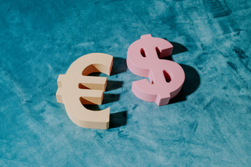 euro and dollar symbols