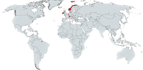 Fototapeta na wymiar map of the world cutout