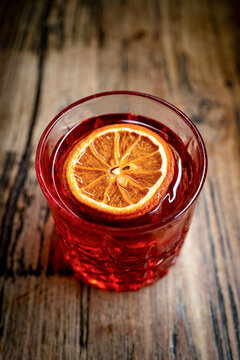 A Negroni cocktail.