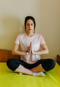 Yogi woman at home