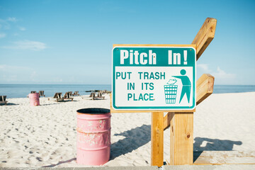 Beach Trash Sign