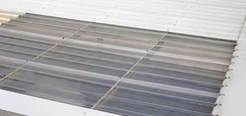 Obraz premium Roof repair, steel sheet. Stop a roof leak