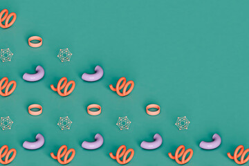 colorful geometrical forms with copy space