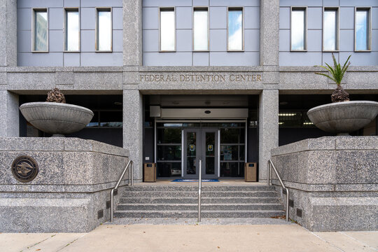 Houston, Texas, USA - March 13, 2022: Federal Detention Center (FDC)in Houston, Texas, USA. FDC Houston is a United States federal prison in Downtown Houston. 