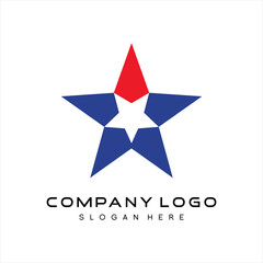 Obraz premium Vector star design logo with pyramid elements.