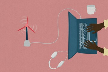 Environmentally friendly business energy illustration