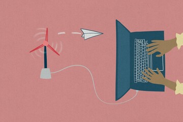 Environmentally friendly business energy illustration