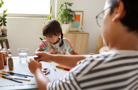 Kids Working On Craft Projects