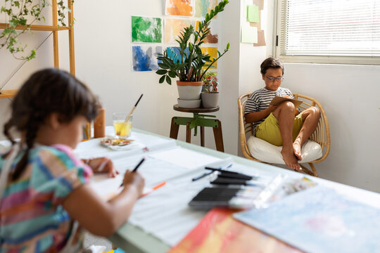 Children Painting At Art Classes