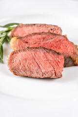 Sliced beef steak