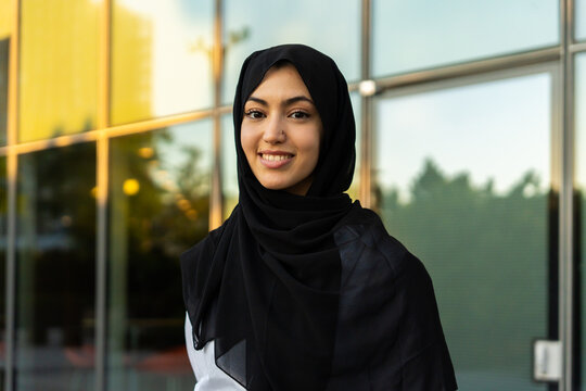 Portrait Of A Muslim Woman With A Hijab.