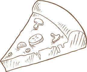 Slice of a Pepperoni Pizza isolated on white background 