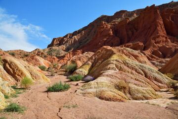 Beautiful mountain landscape in the canyon Fairy Tale, Kyrgyzstan