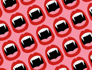 Halloween vampire sharp fangs mouth illustration