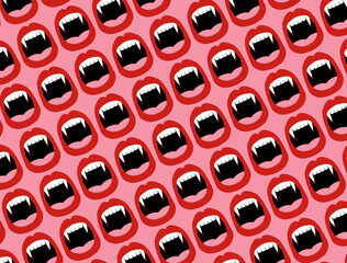 Halloween vampire sharp fangs mouth illustration