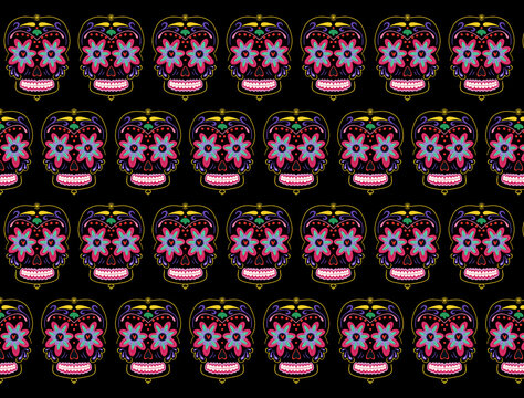 Mexican skulls illustration