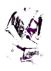 Liquid purple paint sweeping