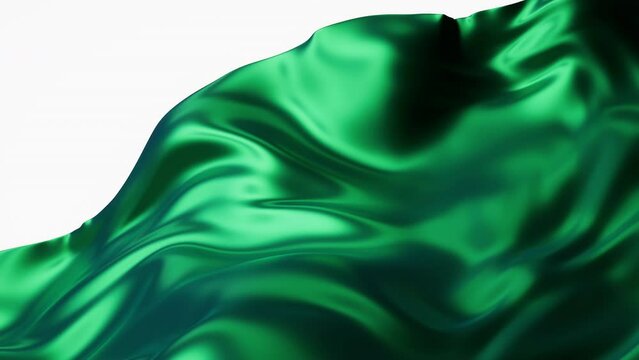Flowing green cloth background, 3d rendering.