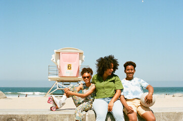 Fototapeta premium Fun family beach portrait 