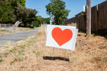 Heart symbol by the path