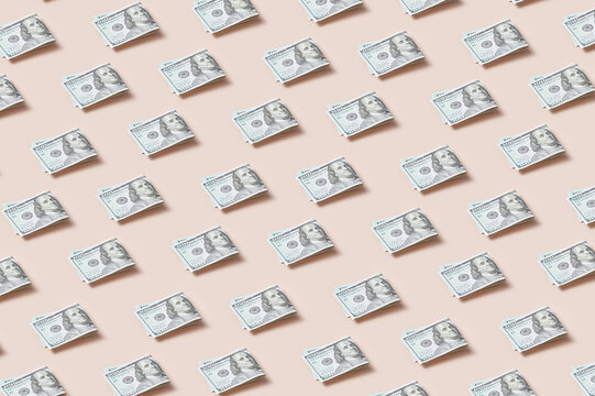 Pattern of folded US dollar bills.
