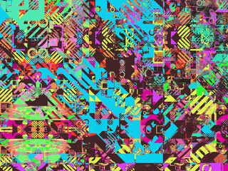 Beautiful colorful pixel glitch background, pattern