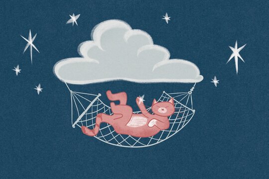 KItten in a hammock illustration