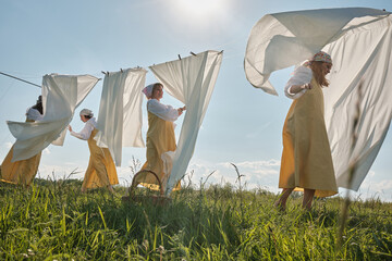 Four Women Having Fun Outdoors
