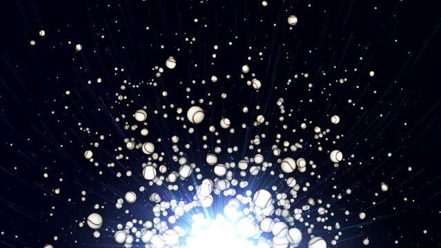 Flying BASEBALL BALL, Animation, Background, Loop, 4k
