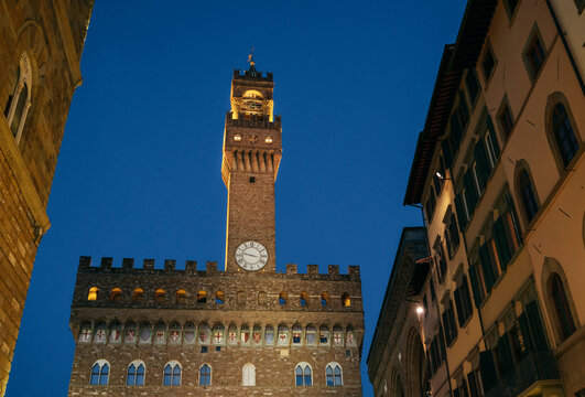 Palazzo Vecchio lit at night