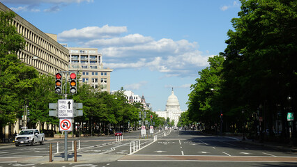 Senate Building from freedom plaza on Constitution Avenue, Washington DC, USA