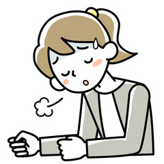 倦怠感に悩む若い女性の上半身