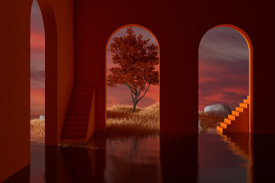 Tree in a surreal landscape