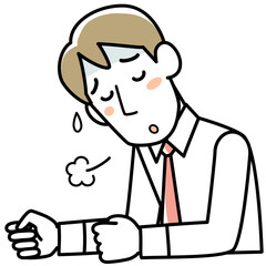 倦怠感に悩む若い男性の上半身