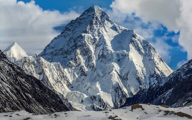 Majestueus uitzicht op de K2-piek, de op een na hoogste berg ter wereld