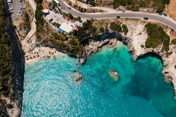 Drone view of a beach in summer