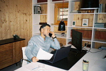 User-generated content man in sustainable home