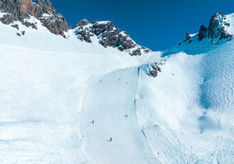 Alpine Ski Resort St. Anton Am Arlberg In Winter Time - obrazy, fototapety, plakaty
