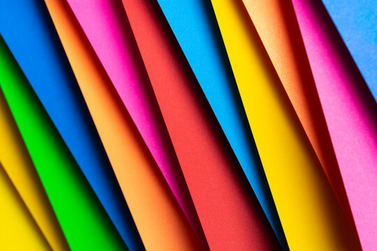 Abstract colorful geometric triangles made of paper