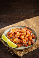 Pork rinds (torresmo), typical Brazilian food.