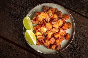 Pork rinds (torresmo), typical Brazilian food.