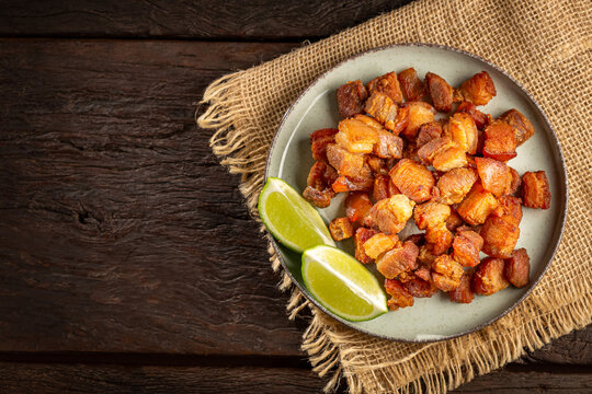 Pork rinds (torresmo), typical Brazilian food.