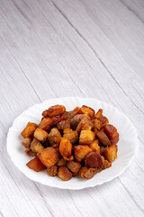 Pork rinds (torresmo), typical Brazilian food.