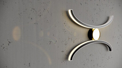 lighting design wall lamp industrial design on concrete background 3d illustration