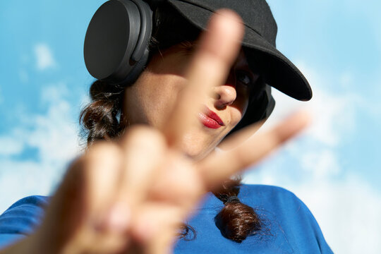 Girl listening to music