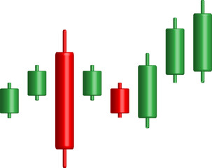 3d rendering Candlestick chart, financial and stock markets, Minimal concept trading cryptocurrency, investment trading, exchange, isometric, financial, index, Bullish, forex.eps