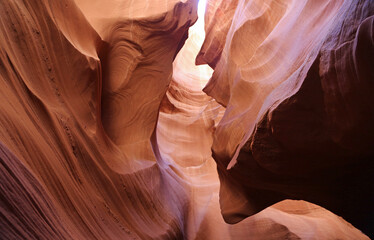 Curving rock walls - Secret Antelope Canyon, Page, Arizona