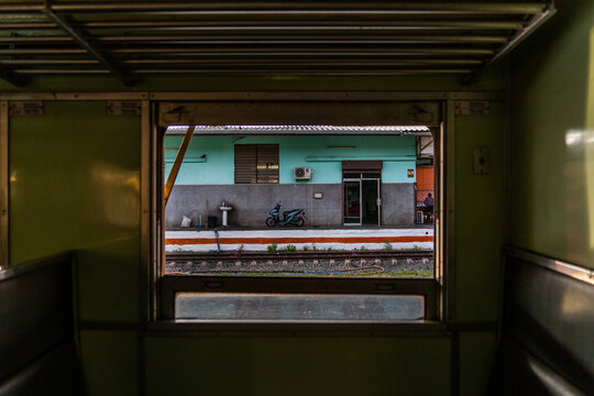 A look out of a train window 